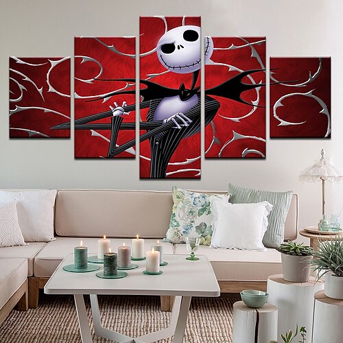 

5 Panels Halloween Prints Ghost Modern Wall Art Wall Hanging Gift Home Decoration Rolled Canvas Unframed Unstretched Painting Core