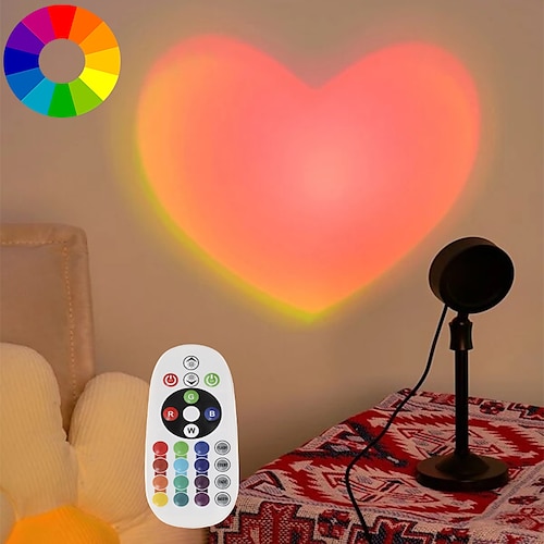 

Sunset Lamp Projection 16 Colors Decoration for Indoor Bedroom with Remote Control Children's Day New Year's USB 1pc