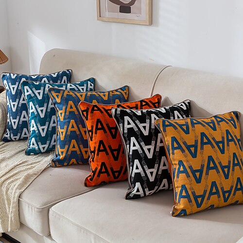 

Geometric Jacquard Chenille Pillow Cover Modern for Living Room Sofa Home Chair Bedroom