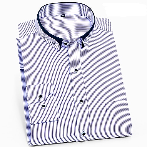 

Men's Dress Shirt Curve Turndown Light Purple Blue Purple Light Blue Daily Work Long Sleeve Clothing Apparel Basic Business Lightweight