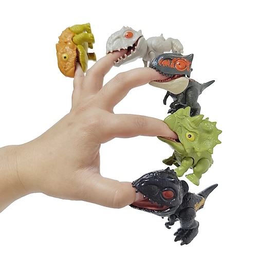 

4 pcs Finger Dinosaur Tricky Tyrannosaurus Model Biting Hand Fidget Mosasaurus Jurassic Park Toy for Children Dino Movable Joints Gift