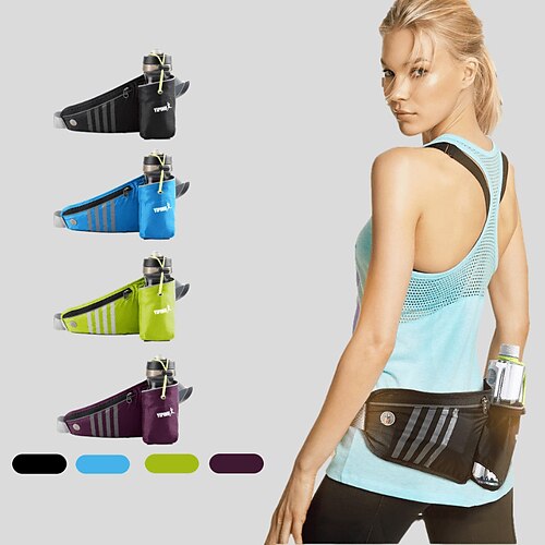 

Waist Bag / Pack Running Pack for Running Jogging Bike / Cycling Recreational Cycling Sports Bag Reflective Adjustable Waterproof with Water Bottle Holder Nylon Lycra Spandex Men's Women's Running Bag
