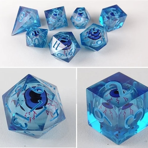 

Beholder Eye Dnd Dice Set Death Peep Eye Liquid Core Handmade Dice Set