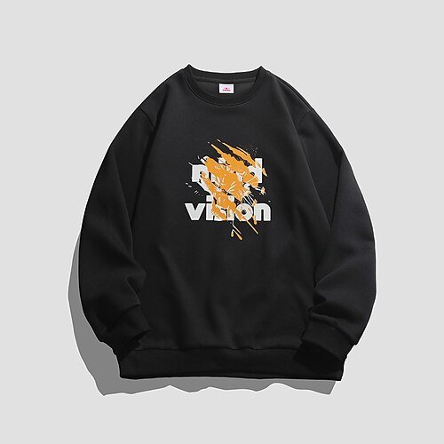 

Men's Unisex Sweatshirt Pullover Letter Graphic Prints Print Daily Sports Holiday 3D Print Casual Hip Hop Big and Tall Hoodies Sweatshirts Long Sleeve White Black
