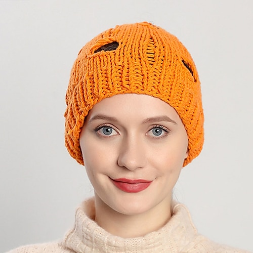 

Hat Beanie / Slouchy Women's White Black Pink Outdoor Home Daily Knitted Knit Pure Color Portable Comfort Warm / Fall / Winter / Yellow / Orange
