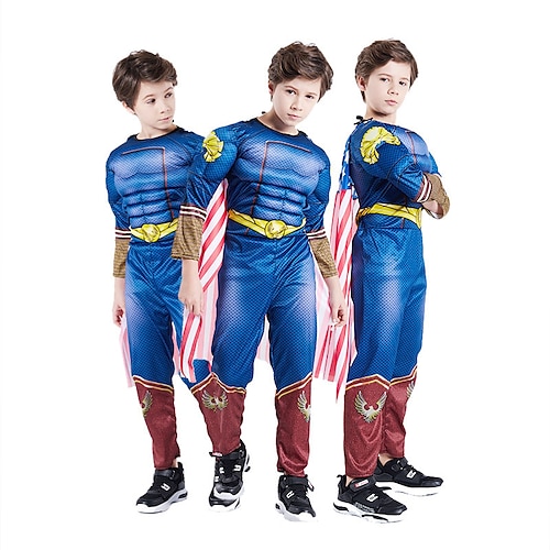 

The Boys Patrie Super-héros Combinaison Morphsuit Costume de Cosplay Garçon Fille Cosplay de Film Cosplay Halloween Bleu Costume Zentai Mascarade Polyester