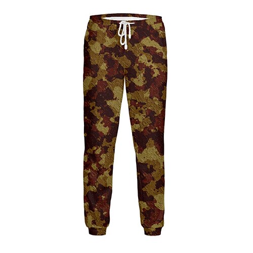 

Men's Sweatpants Joggers Trousers Drawstring Elastic Waist 3D Print Camouflage Graphic Prints Comfort Breathable Sports Outdoor Casual Daily Streetwear Designer Orange Brown Micro-elastic