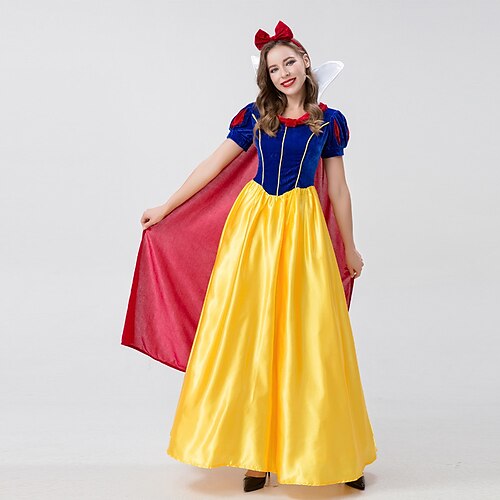 

Princess Dress Cosplay Costume Masquerade Adults' Women's Dresses Masquerade Festival / Holiday Polyster Yellow Women's Easy Carnival Costumes Halloween / Headwear / Headwear