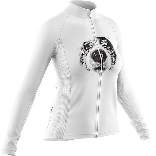 

Women's Cycling Jersey Long Sleeve Bike Jersey with 3 Rear Pockets Mountain Bike MTB Road Bike Cycling Cycling Breathable Ultraviolet Resistant Quick Dry White Polyester Sports Clothing Apparel