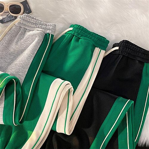 

Men's Sweatpants Joggers Trousers Casual Pants Drawstring Elastic Waist Color Block Comfort Breathable Casual Daily Streetwear Cotton Blend Sports Fashion Green Black Micro-elastic / Elasticity