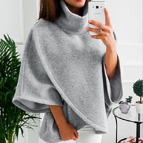 

Women's Sweatshirt Pullover Plain Print Daily Streetwear Active Streetwear Clothing Apparel Hoodies Sweatshirts Loose Fit Green Black