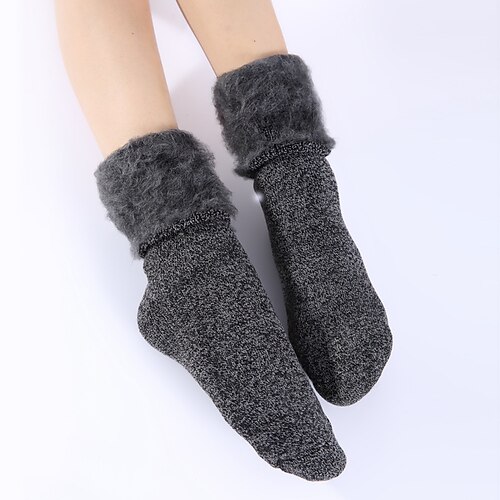 

1 Pair of Women's Simple Casual Mid Tube Socks Home Floor Socks Thickened Winter Warm Socks Fashion Beautiful Legs