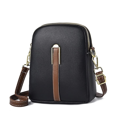 

Women's Unisex Crossbody Bag Shoulder Bag PU Leather Zipper Solid Color Daily Going out Earth Yellow Green Black Blue