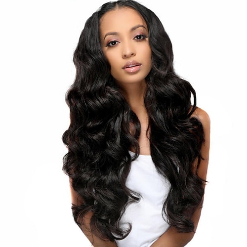 

Human Hair 13x4 Lace Front Wig Middle Part Free Part Brazilian Hair Body Wave Black Wig 150% Density with Baby Hair 100% Virgin Glueless Pre-Plucked For Women wigs for black women Long Human Hair