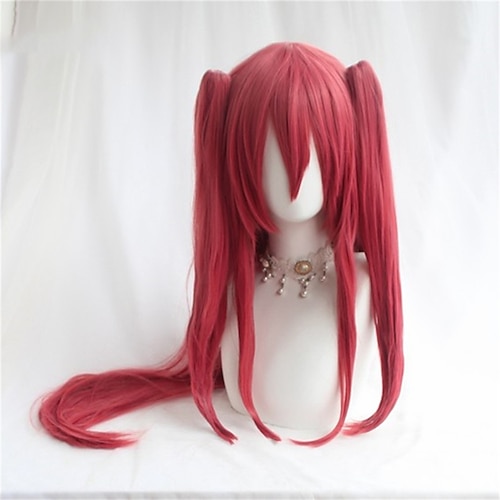 

Synthetic Wig Kuka Tomi Princess Connect! Re: Dive Straight With Bangs Machine Made Wig Long Burgundy Synthetic Hair Women's Soft Easy to Carry Fashion Burgundy / Daily Wear / Party / Evening