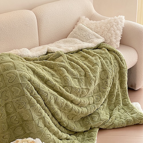 

Blankets & Throws, Print / Solid Colored Flannel Toison Warmer Soft Thicken Blankets