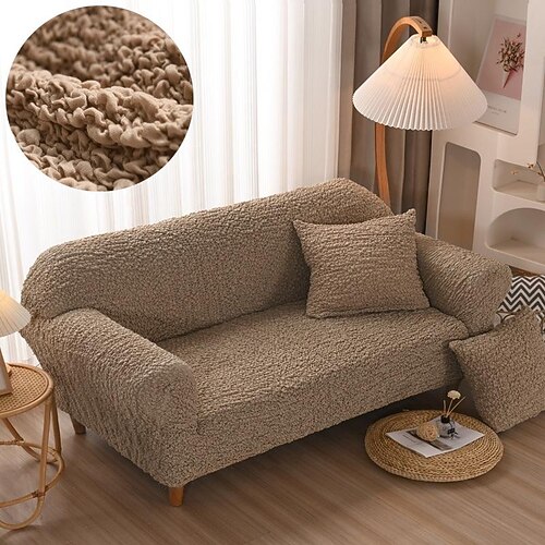 

Stretch Sofa Cover Seersucker Slipcovers,Soft Durable Couch Cover 1 Piece Washable Furniture Protector fit Armchair Seat/Loveseat/Sofa/XL Sofa/L Shape Sofa