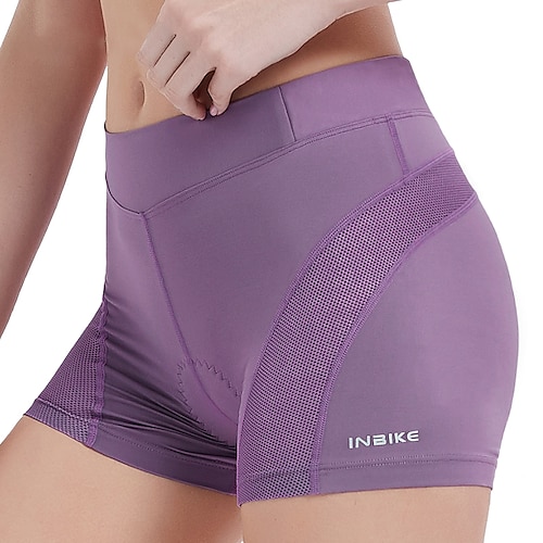 

INBIKE Women's Cycling Underwear Cycling Padded Shorts Bike Underwear Shorts Race Fit Mountain Bike MTB Sports Breathable High Breathability (>15,001g) Wicking Black Purple Clothing Apparel Bike Wear