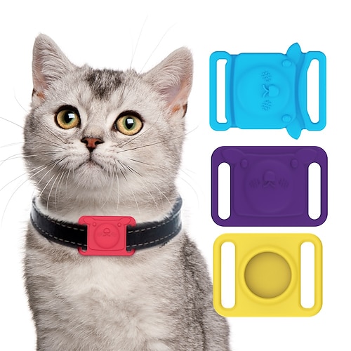 

Phone Case For Apple AirTag Airtag Dog Collar AirTag Anti-lost Locator Tracker Solid Colored Silicone