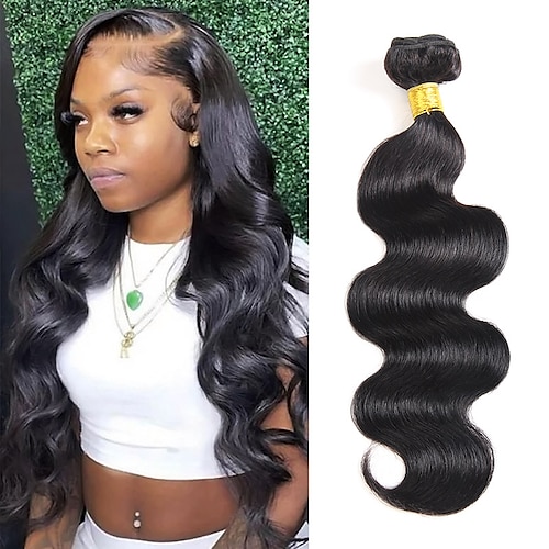 

Brazilian Hair 1 Bundle Body Wave 7A Natural Black Hair Curtain 100G 8-28 single piece