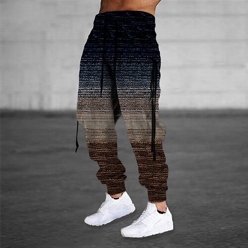 

Men's Sweatpants Joggers Trousers Drawstring Side Pockets Elastic Waist Graphic Prints Comfort Breathable Sports Outdoor Casual Daily Cotton Blend Terry Streetwear Stylish Green Blue Micro-elastic