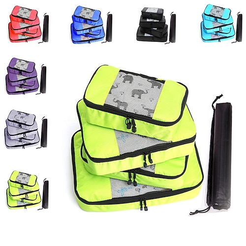 

4pcs Packing Cubes Compact Convenient Mini Size Camping Traveling Business Nylon Fashion Gift For Men and Women 45338 35258 30178 4735 cm