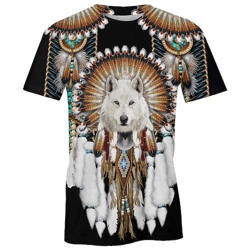 

Homme Unisexe T shirt Tee Animal Loup Imprimés Photos Col Ras du Cou Noir 3D effet Extérieur Plein Air Manches Courtes Imprimer Vêtement Tenue Sportif Casual Classique Confortable / Eté / Eté