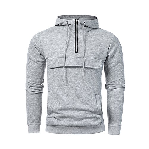 

Men's Unisex Pullover Hoodie Sweatshirt Color Block Patchwork Daily Sports Work Cool Work Hip Hop Clothing Apparel Hoodies Sweatshirts Long Sleeve Loose Fit Light Grey Dark Gray / Fall