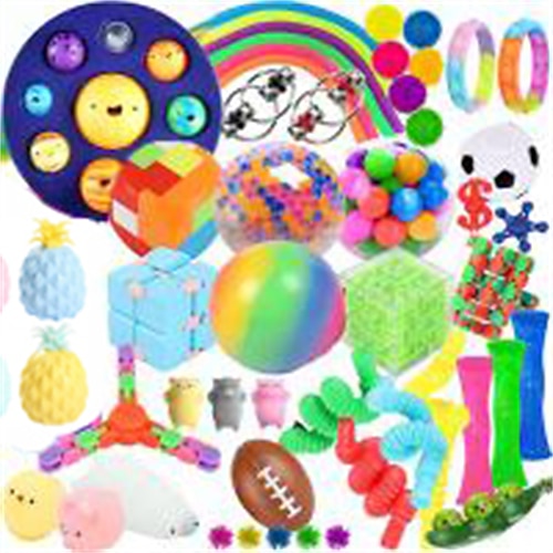 

Fidget Toy Pack 40 Pcs. Sensory Toys Set with Infinity Cube Stress Balls and Pop Tubes and More for Stress Relief and Anti-Anxiety of Kids Party Favor Classroom Prize and Easter Basket Stuffers