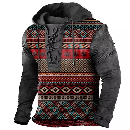 

Men's Unisex Pullover Hoodie Sweatshirt Pullover Red Hooded Graphic Prints Lace up Print Casual Daily Sports 3D Print Boho Streetwear Designer Spring & Fall Clothing Apparel Hoodies Sweatshirts