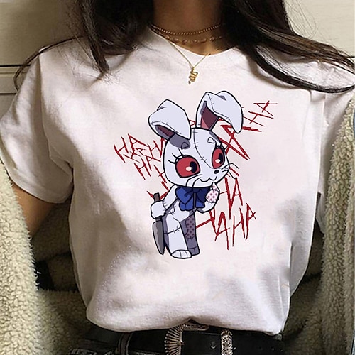 

Halloween Kanin T-shirt Anime Tegneserie Anime Klassisk Gadestil T恤衫 Til Herre Dame Unisex Voksne Varmstempling 100% Polyester