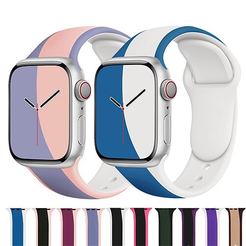 

1PC Smart Watch Band Compatible with Apple iWatch Series 8 7 6 5 4 3 2 1 SE Sport Band for iWatch Smartwatch Strap Wristband Silicone Adjustable Breathable