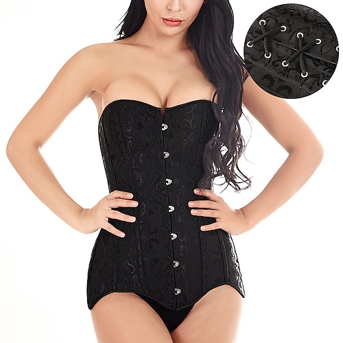 

Corset Women's Plus Size Corsets Sexy Country Bavarian Overbust Corset Classic Tummy Control Push Up Artwork Pure Color Hook & Eye Lace Up Polyester Christmas Halloween Wedding Party Club Fall Winter