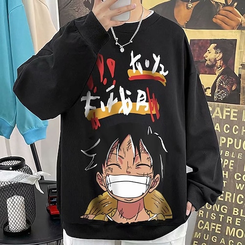 

Inspired by One Piece Film: Red Monkey D. Luffy Hoodie Cartoon Manga Anime Graphic Hoodie For Men's Women's Unisex Adults' 3D Print 100% Polyester