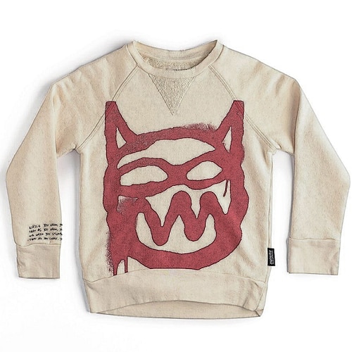 

Kids Boys T shirt Skull Daily Long Sleeve Cool 2-12 Years Winter Dark Gray Beige