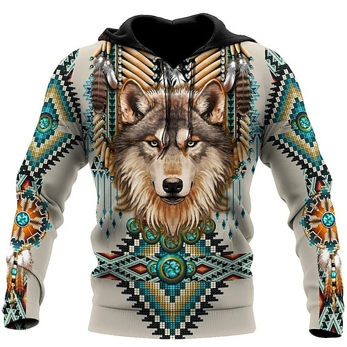 

Men's Unisex Pullover Hoodie Sweatshirt Brown Black Hooded Animal Patterned Graphic Prints Print Daily Sports 3D Print Streetwear Designer Casual Spring & Fall Clothing Apparel Hoodies Sweatshirts