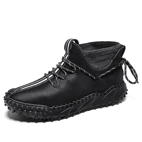 

Men's Oxfords Sporty Look Comfort Shoes Sporty Casual Outdoor Daily Walking Shoes Faux Leather Microfiber Mid-Calf Boots Black Brown Gray Spring Summer