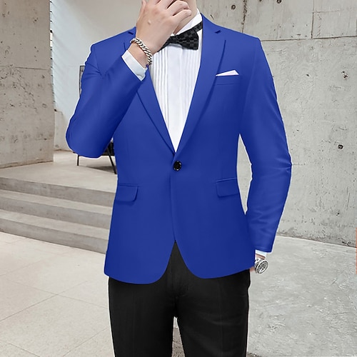 

Men's Classic Blazer Regular Regular Fit Solid Colored Single Breasted One-button Lake blue Green Purple 2022