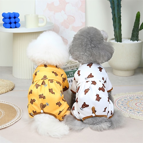 

Perros Gatos Mono Animal Color sólido Estilo lindo Dulce Uso Diario Casual Diario Invierno Ropa para Perro Ropa para cachorros Trajes De Perro Suave Blanco Amarillo Disfraz para perro niña y niño