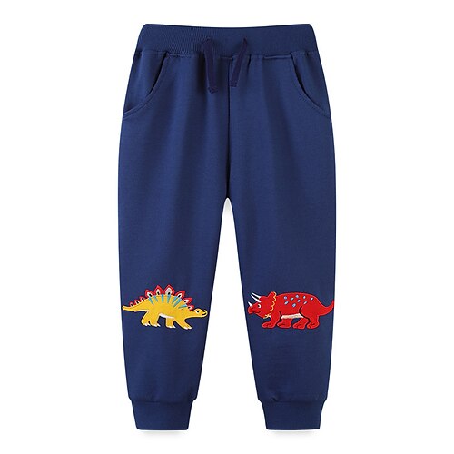 

Kids Boys Pants Navy Blue Dinosaur Fall Winter Active Casual 2-8 Years