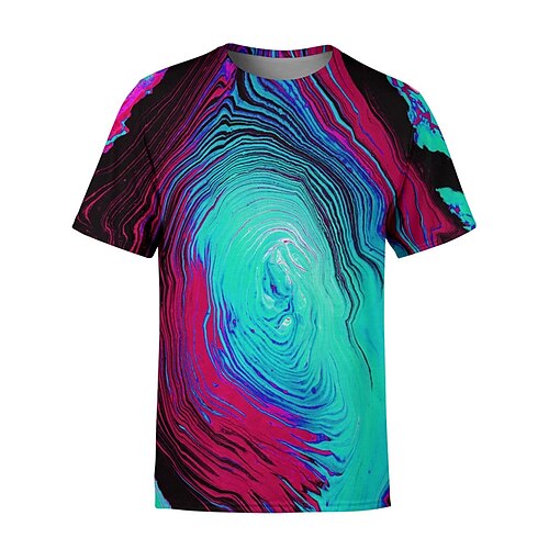 

Men's Unisex T shirt Tee Graphic Prints Crew Neck Blue Short Sleeve 3D Print Outdoor Street Print Tops Sports Casual Classic Big and Tall / Summer / Summer