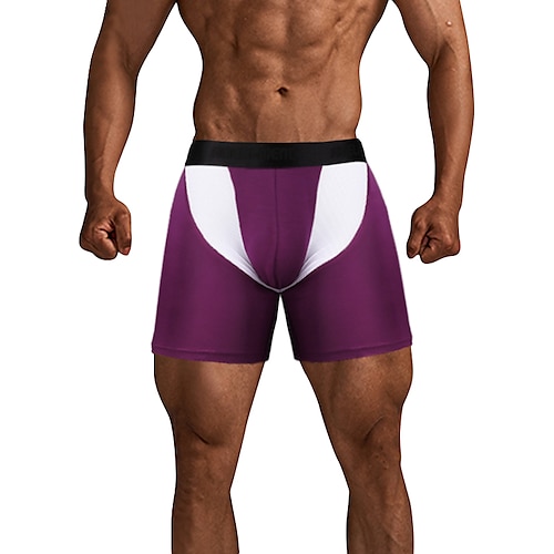 

Men's Sport Briefs Running Brief Bottoms Athletic Athleisure Winter Modal Breathable Quick Dry Moisture Wicking Fitness Gym Workout Running Sportswear Activewear Violet Black Grey / Stretchy