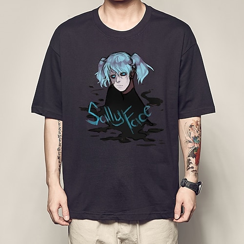 

Sally Face Sal Fisher T-shirt Anime Tegneserie Anime Klassisk Gadestil T恤衫 Til Herre Dame Unisex Voksne Varmstempling 100% Polyester