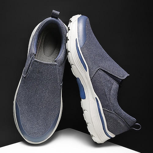

Men's Loafers Slip-Ons Comfort Shoes Light Soles Penny Loafers Sporty Casual Daily Office Career Walking Shoes Synthetics Black Blue Gray Fall Spring