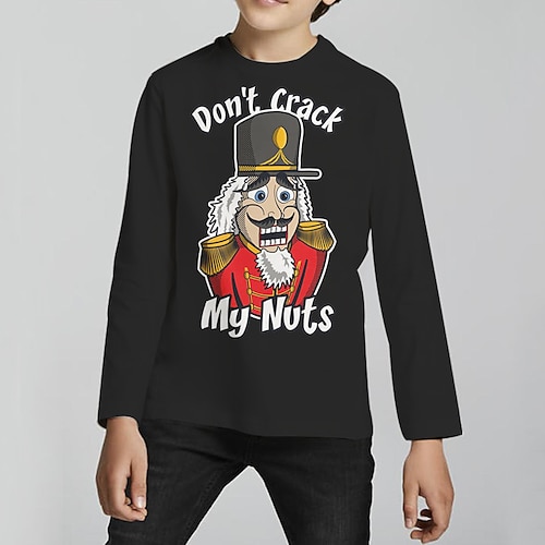 

Nutcracker Kids Boys T shirt Cartoon Outdoor 3D Print Long Sleeve Active 3-12 Years Winter Green Black Red