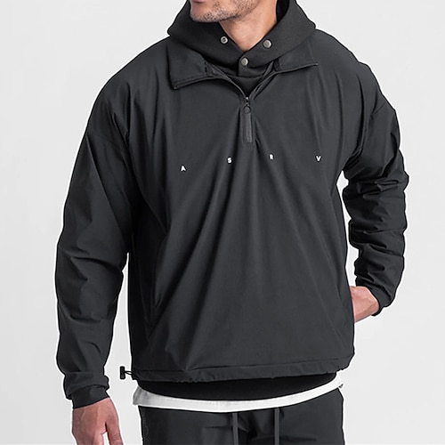 

Men's Zip Hoodie Sweatshirt Pullover Pink White Black Standing Collar Graphic Letter Print Zipper Going out Streetwear Streetwear Cool Designer Winter Fall Clothing Apparel Hoodies Sweatshirts Long