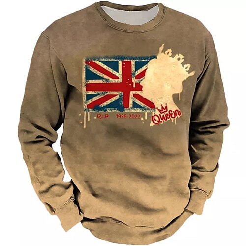 

Men's Unisex Sweatshirt Pullover Graphic Prints National Flag Print Daily Sports Holiday 3D Print Streetwear Designer Casual Clothing Apparel Hoodies Sweatshirts Long Sleeve Brown