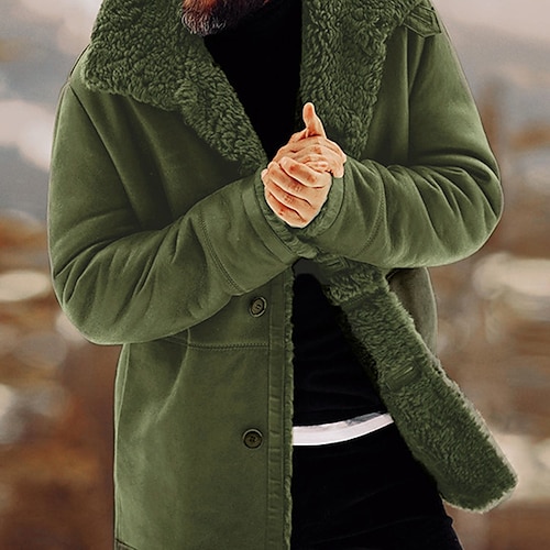 

Per uomo Cappotto di montone Giacca invernale Cappotto invernale Giubbotto Antivento Tenere al caldo Esterno Giornaliero Monopetto Collo ripiegabile Streetwear Informale Giacca Capispalla Liscio