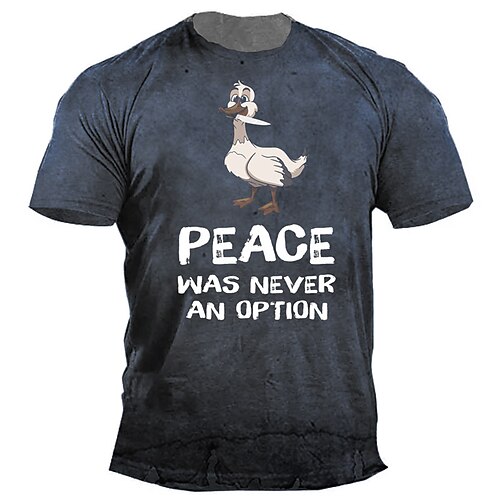 

Men's Unisex T shirt Tee Letter Graphic Prints Duck Crew Neck Navy Blue 3D Print Outdoor Street Short Sleeve Print Clothing Apparel Vintage Sports Designer Casual / Summer / Summer