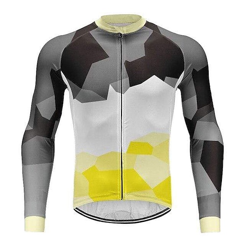 

21Grams Men's Cycling Jersey Long Sleeve Bike Jersey Top with 3 Rear Pockets Mountain Bike MTB Road Bike Cycling Breathable Quick Dry Moisture Wicking Reflective Strips Blue Rose Red Grey Spandex